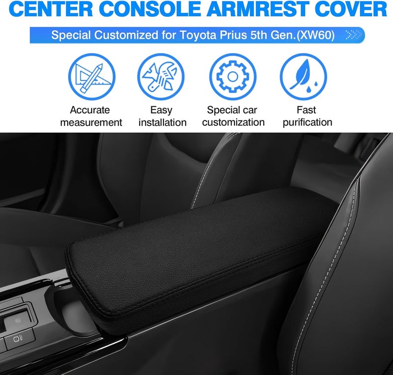 Autorder Center Console Cover for 2023-2025 2026 Toyota Prius Accessories Armrest Cover Anti-Scratch Middle Console Pad Leather Armrest Protector - Image 2